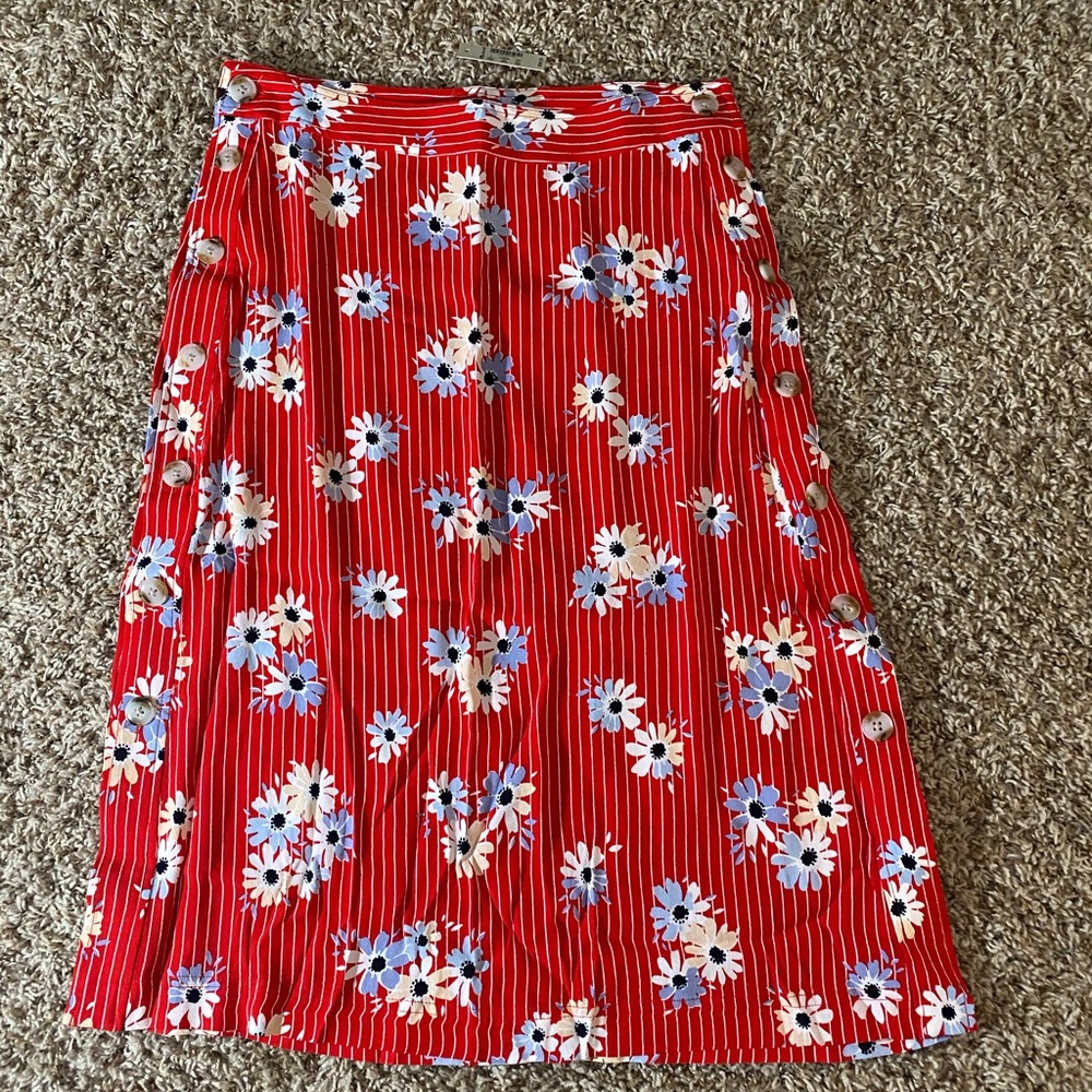 Madewell Daisy Society Midi Skirt Sz 2 New